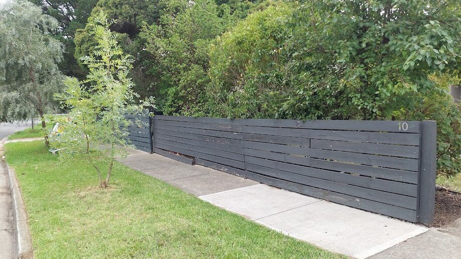 After: Front fence cleared. Growth cut back off the fence line and the nature strip mown.